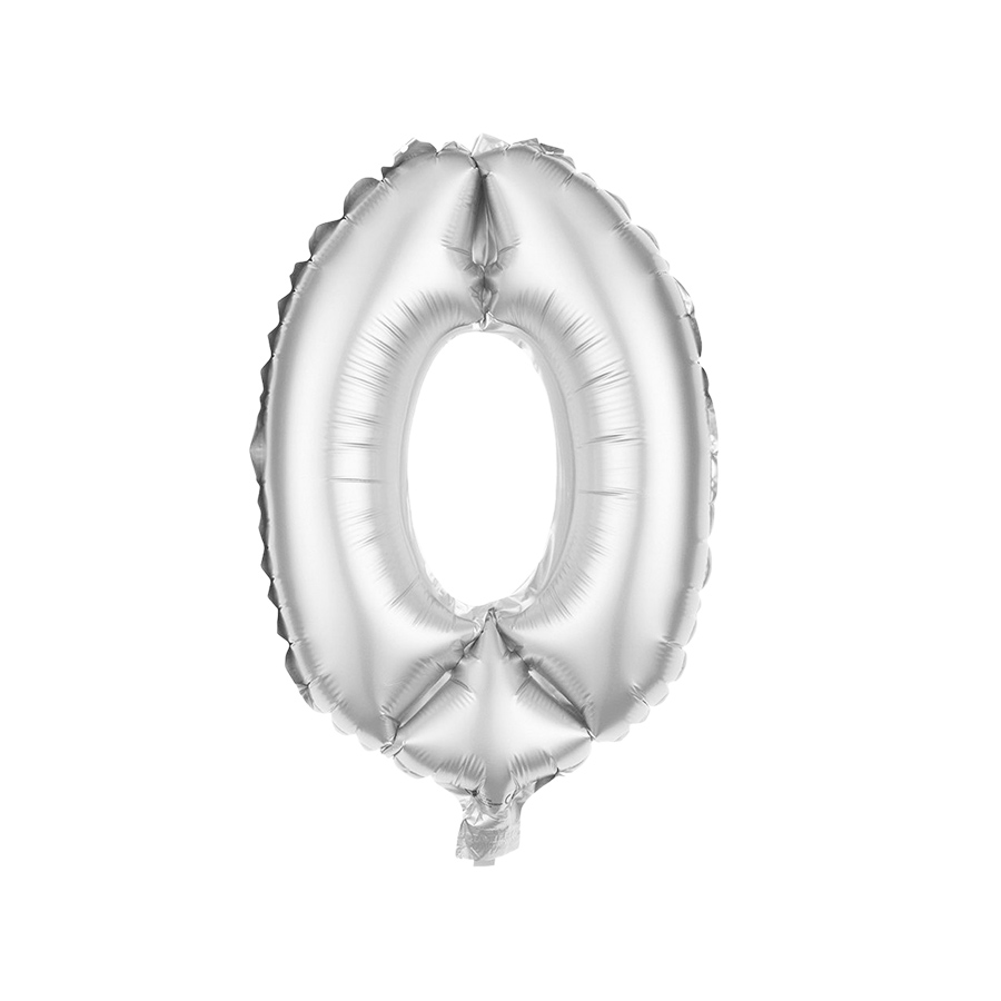 Folienballon 'Zahl 0' 80cm silber, HEKU
