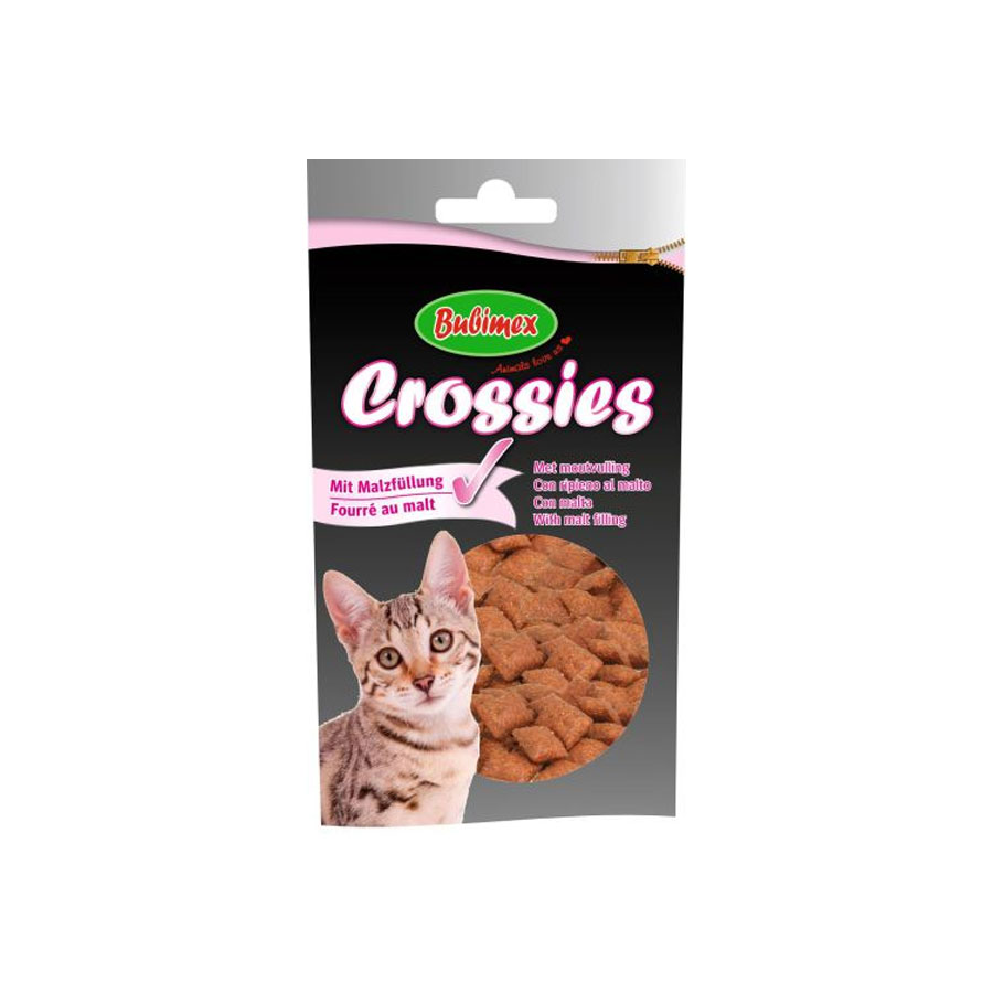 Katzensnack Cookie Crossies mit Malz 50g  Bubimex
