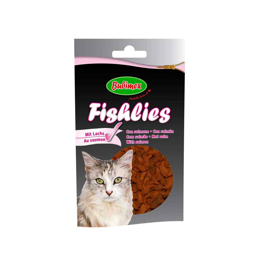 Katzensnack Fishlies Cat Haps mit Lachs 50g  Bubimex