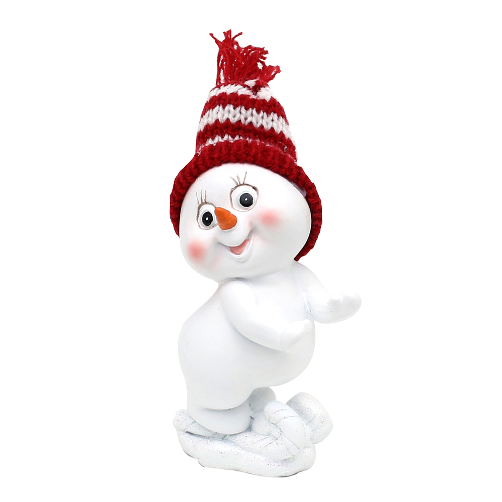 Schneekinder 'Mütze rot-weiß'  stehend 10cm
