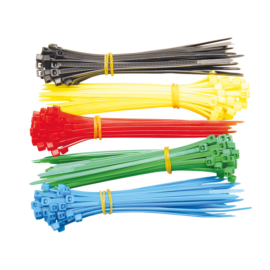Kabelbinder-Sortiment farbig, 2,4x 100mm, 200-tlg.Kraftmann