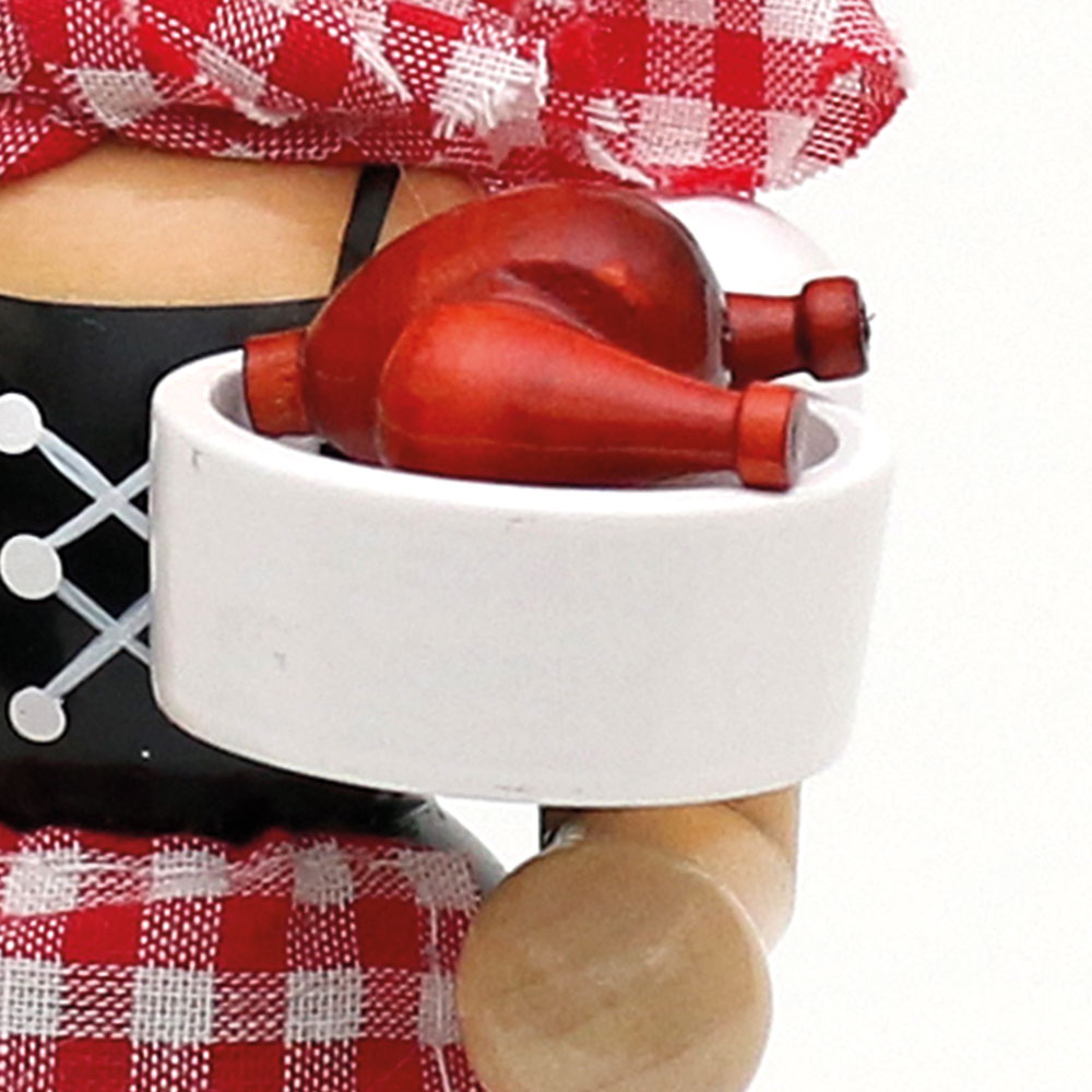 'Biergarten' Räucherfrau mit rauchendem Hähnchen & Bierkrügen (18cm)
