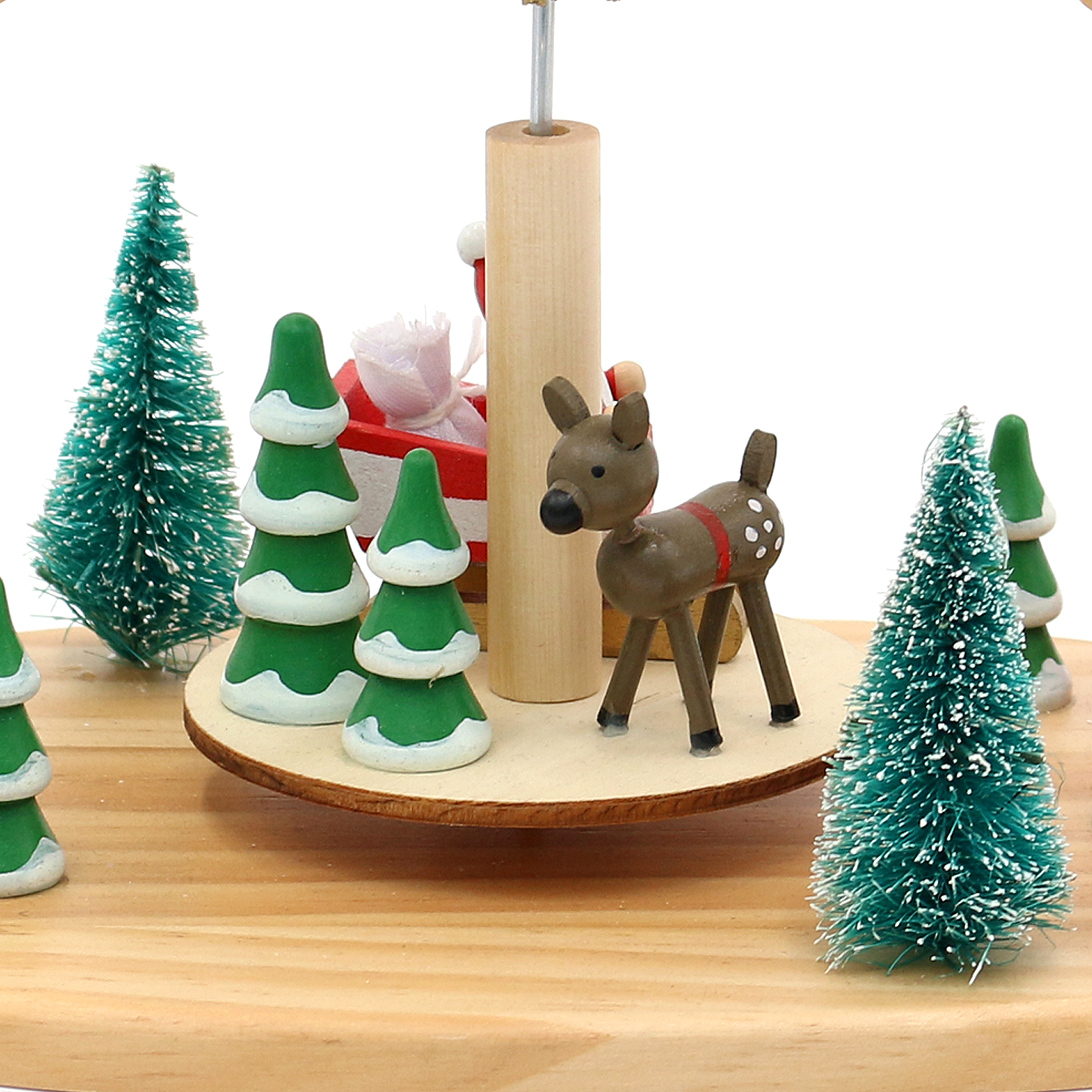 Teelicht - Holzpyramide 'Weihnachtsmann im Schlitten'' 21x15,5x27cm