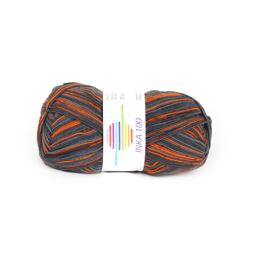 Strickwolle Inka 100 grau-orange Nr.94 '100 g'