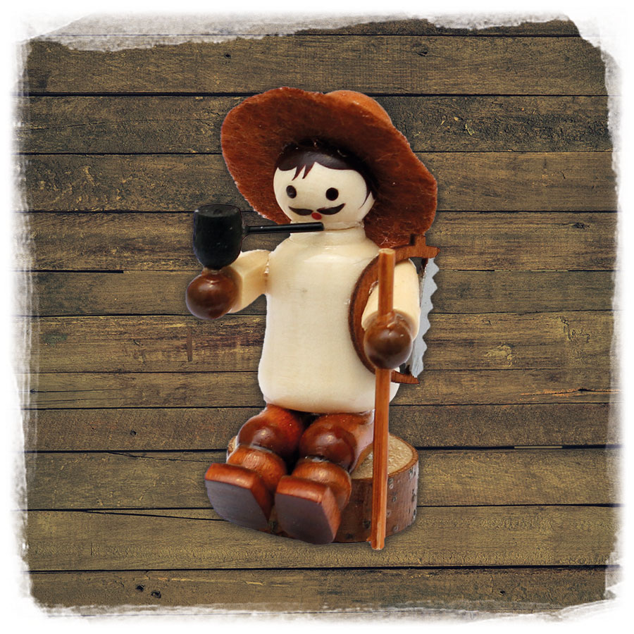 Wanderer mit Pfeife sitzend 5,5cm
