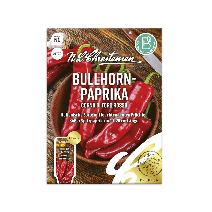 Bullhorn-Paprika 'Corno di torro rosso' N.L.Chrestensen