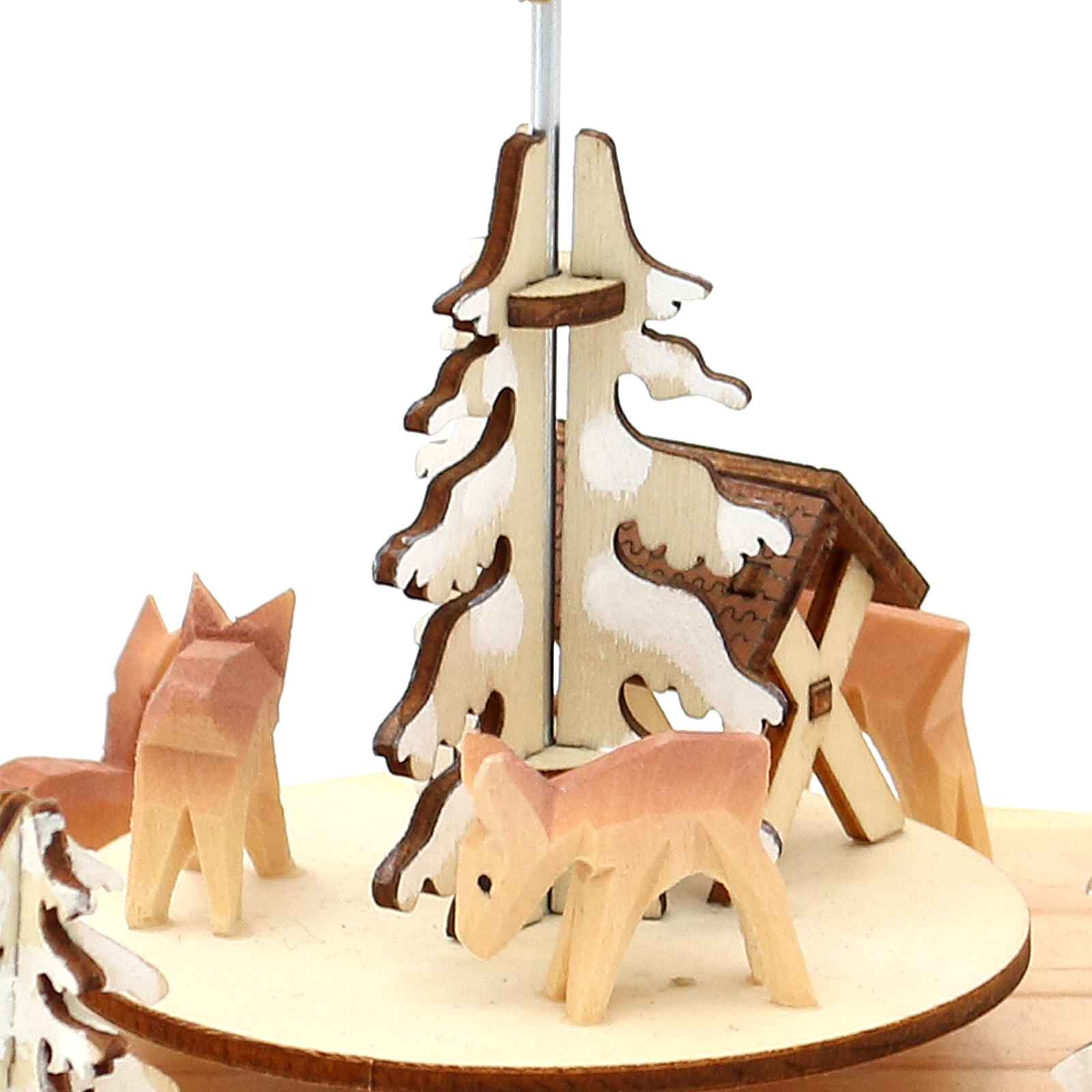 Teelicht - Holzpyramide 'Rehe im Wald'' 21x15,5x27cm