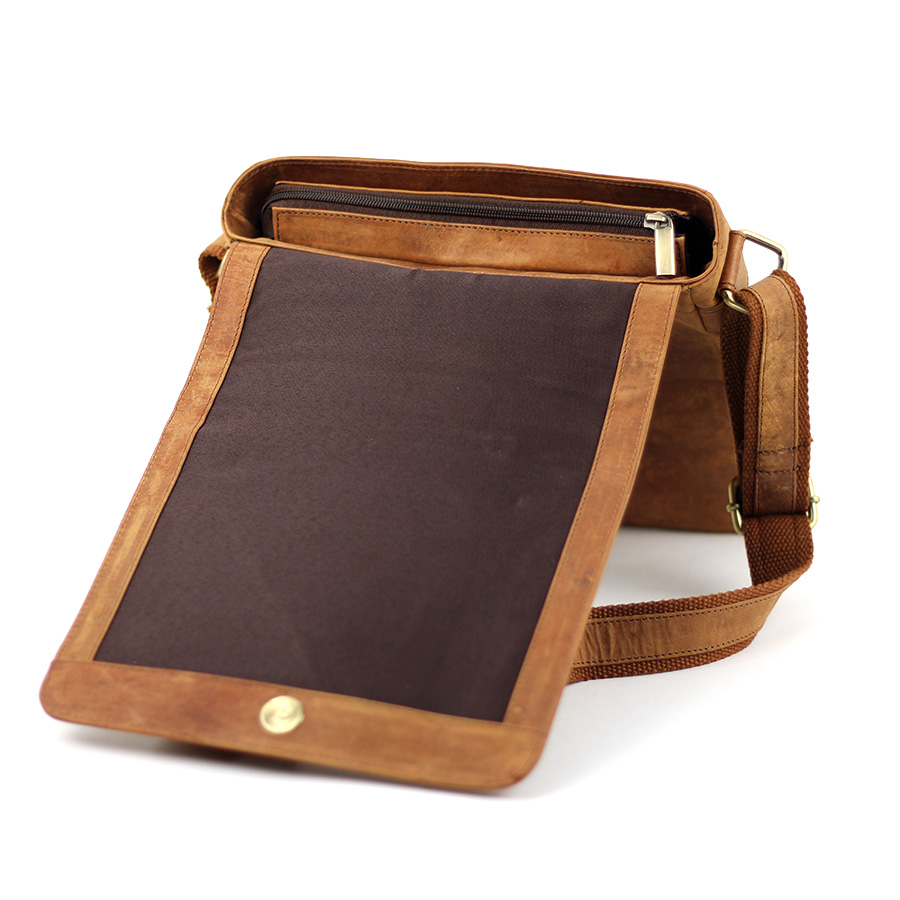 Organizer Handtasche hellbraun Büffelleder