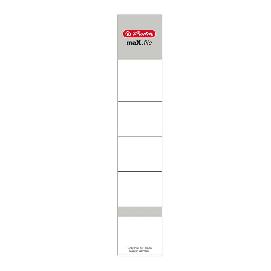 Ordnerrückenschild maX.file selbst- klebend 5 cm weiß 10er Herlitz